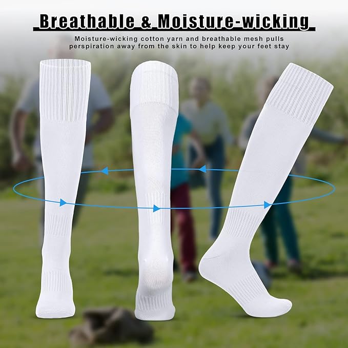 SUFFUSE Football Socks knee High Soccer Hockey Rugby Outdoor Sports Socks Mens Size 6-11