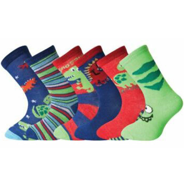 Kids Design Dinousour Socks Size (6-8, 9-12, 12-3, 4-6)