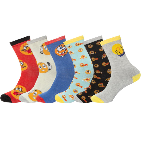 Kids Design Emoticon Socks Size (6-8, 9-12, 12-3, 4-6)