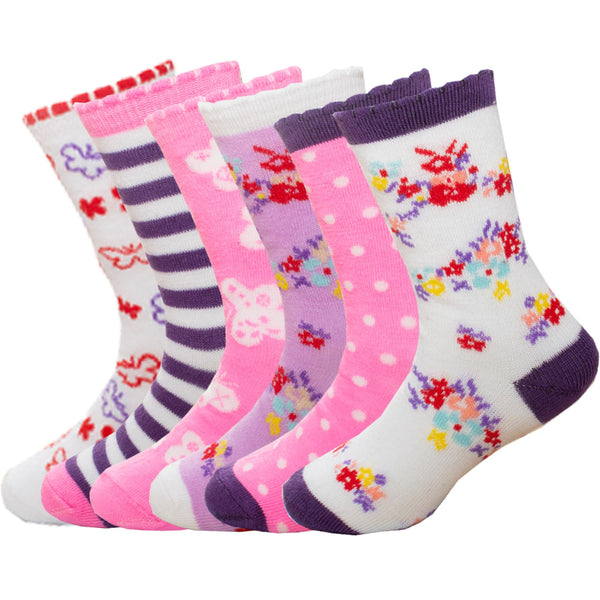 Kids Design Flowers Socks Size (6-8, 9-12, 12-3, 4-6)