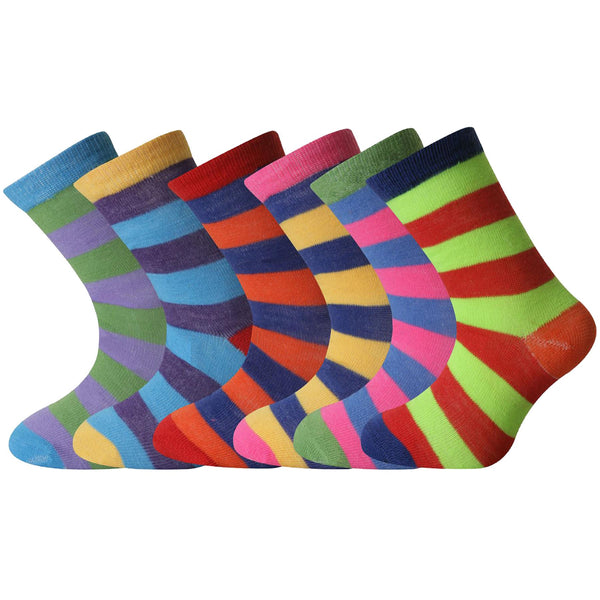 Kids Design Stripe Socks Size (6-8, 9-12, 12-3, 4-6)