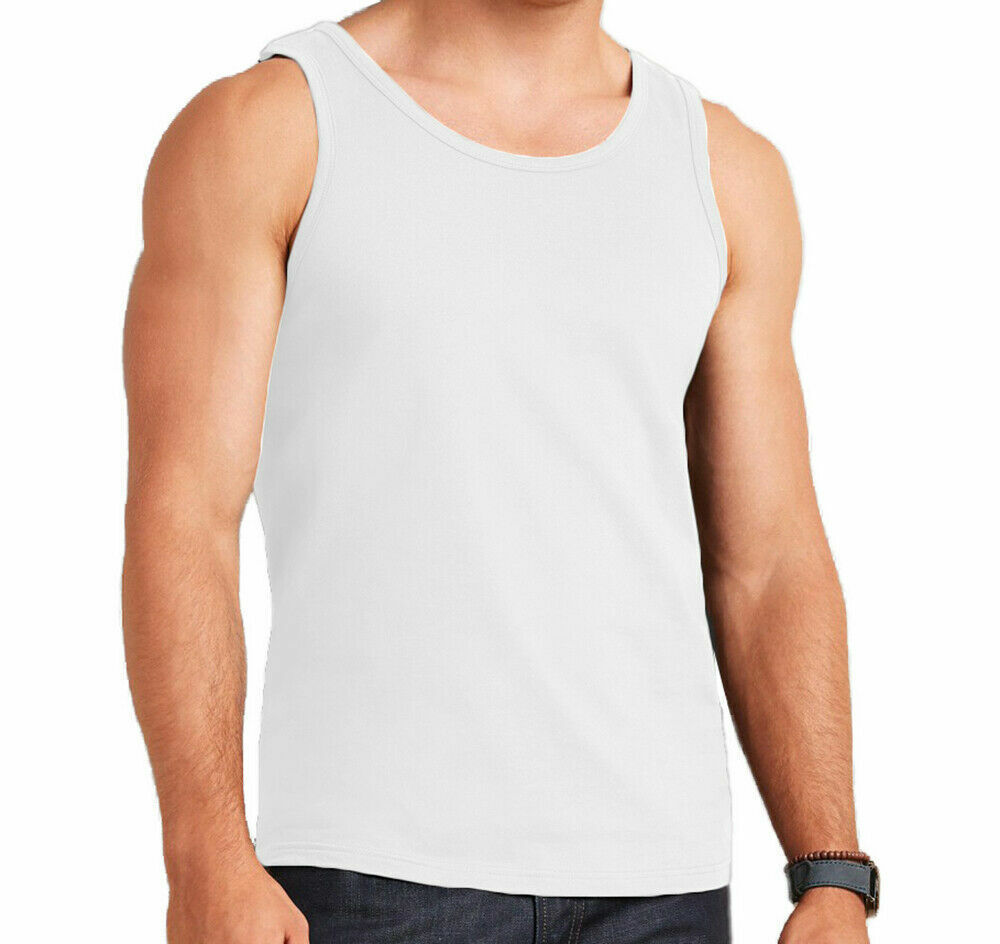 Men's Vest Top  Training Tank Top Gym Plain Cotton Single Jersey Sleeveless Underwear