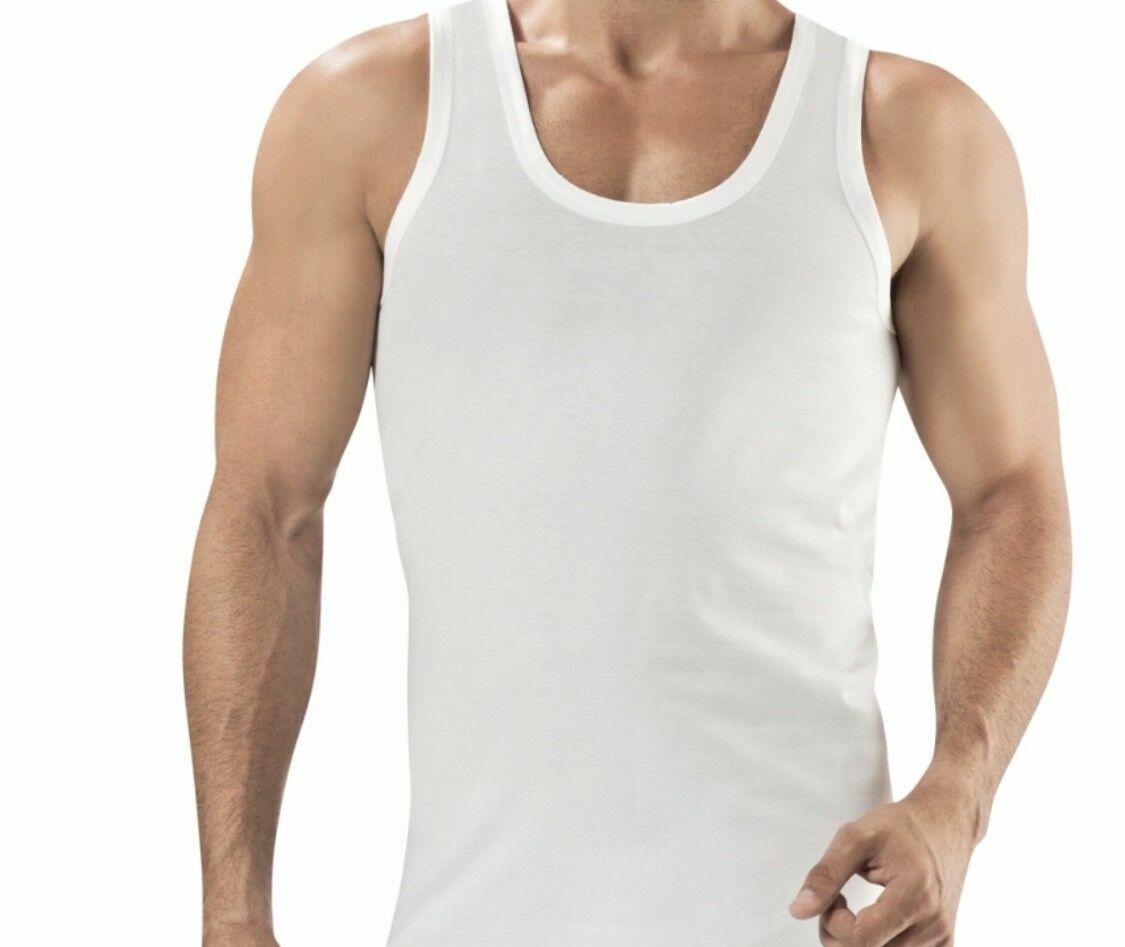 Men's Vest Top  Training Tank Top Gym Plain Cotton Single Jersey Sleeveless Underwear